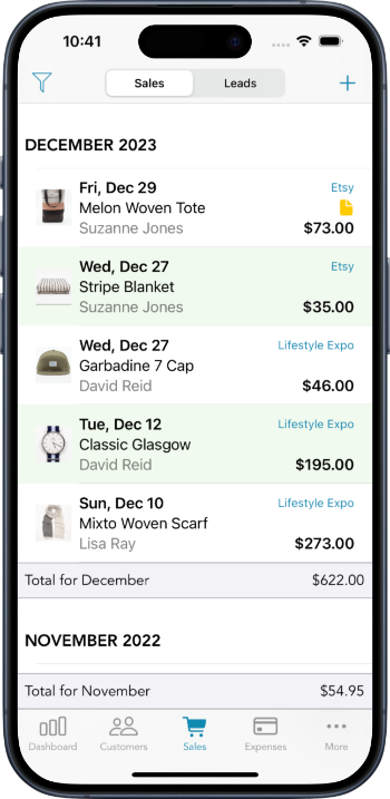Narvata - Sales List screenshot